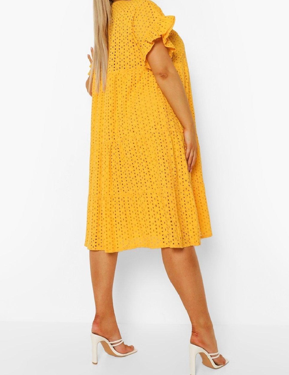 Rochie scurta Boohoo Plus Size, galben - 1 | YEO