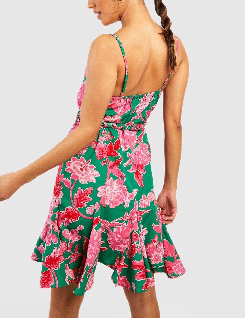 Rochie scurta Boohoo, verde - 1 | YEO