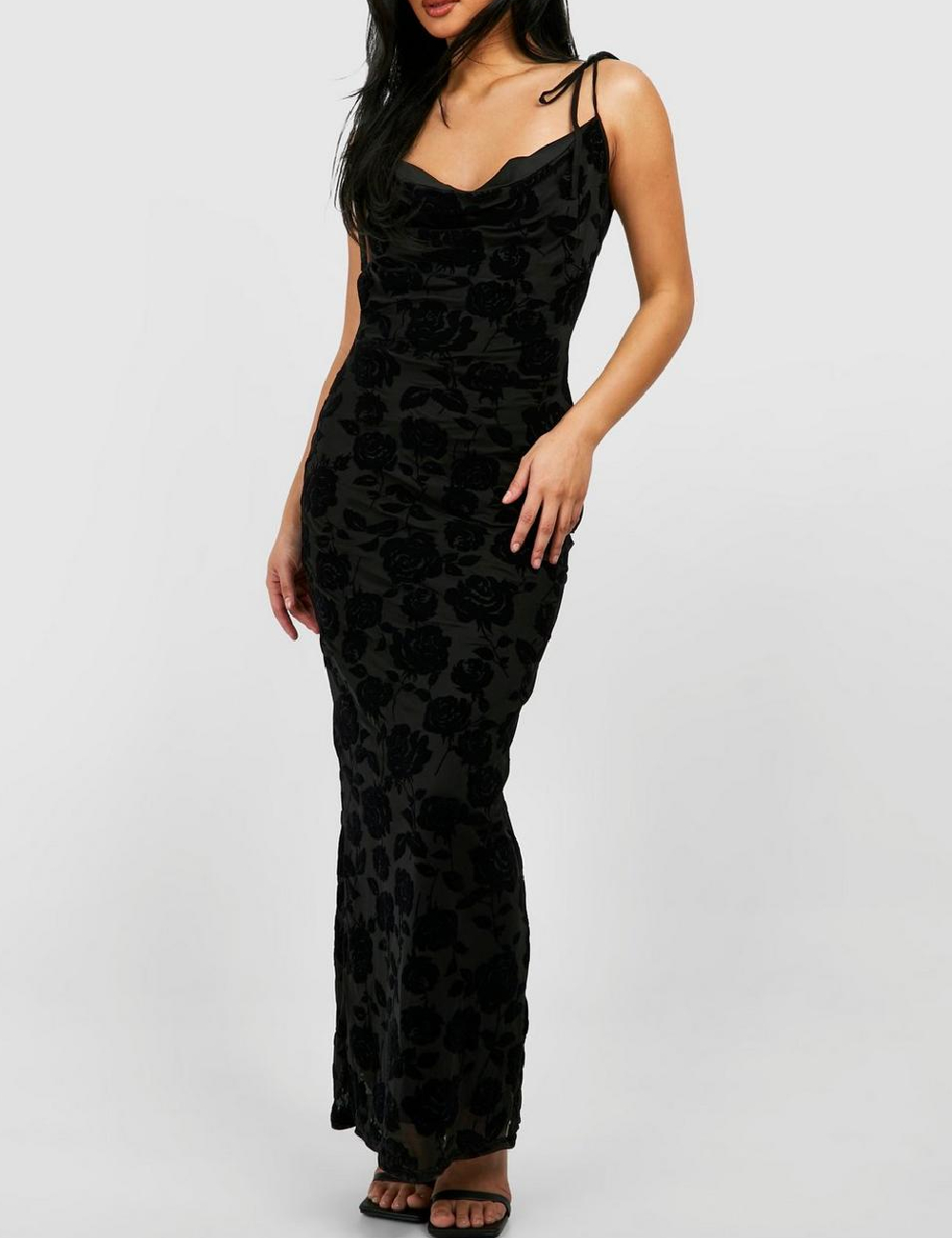 Rochie lunga Boohoo, negru