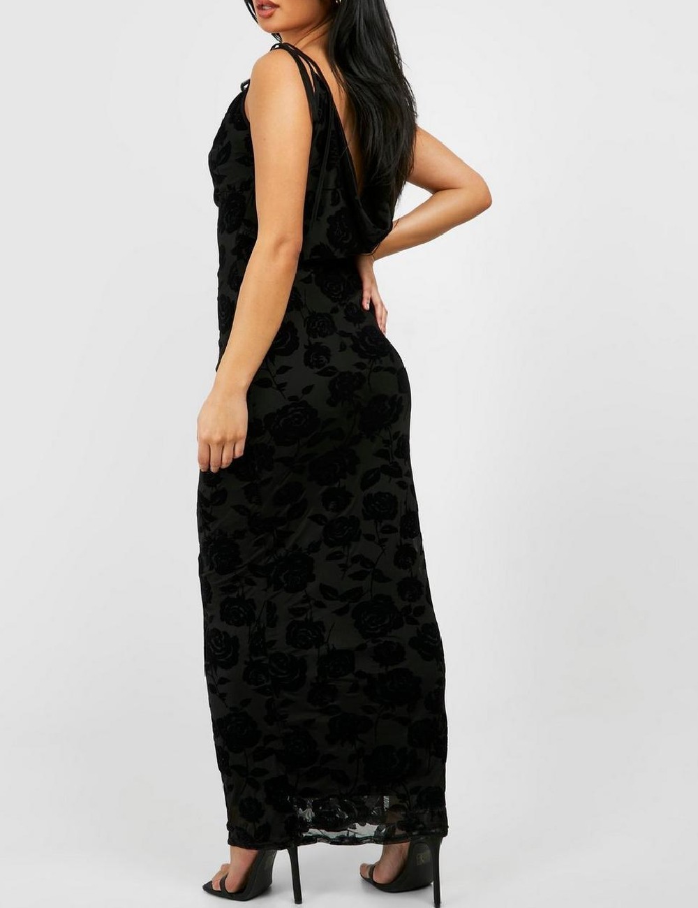 Rochie lunga Boohoo, negru - 1 | YEO