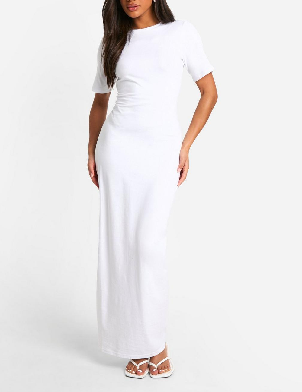 Rochie lunga Boohoo, alb
