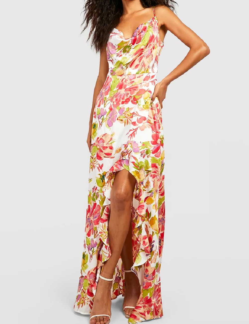 Rochie lunga Boohoo, floral