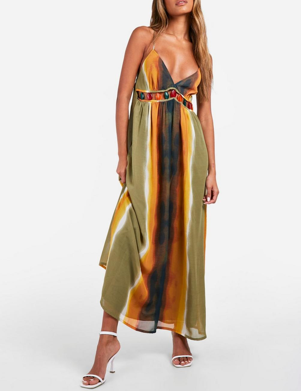 Rochie lunga Boohoo, mix culori