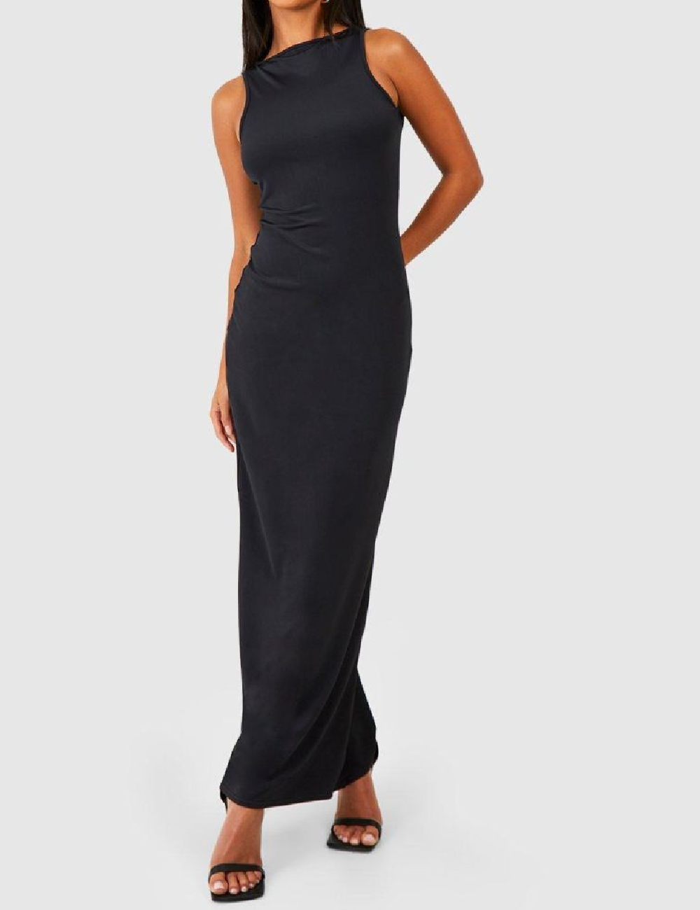 Rochie lunga Boohoo, negru