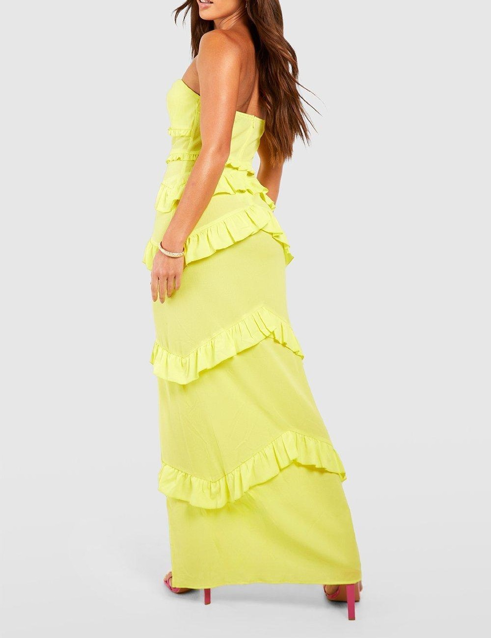 Rochie lunga Boohoo, galben - 1 | YEO