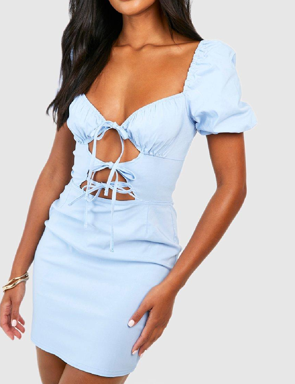 Rochie scurta Boohoo, bleu