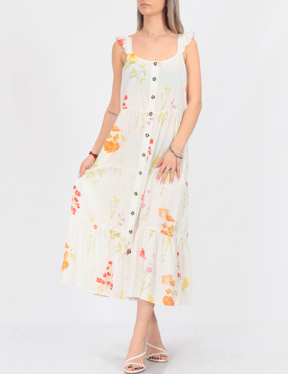 Rochie medie Vero Moda, alb