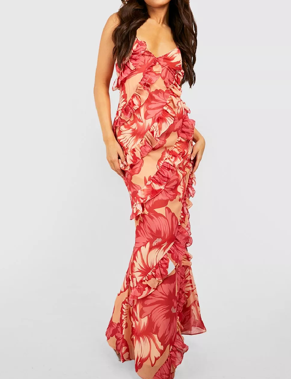 Rochie lunga Boohoo, floral