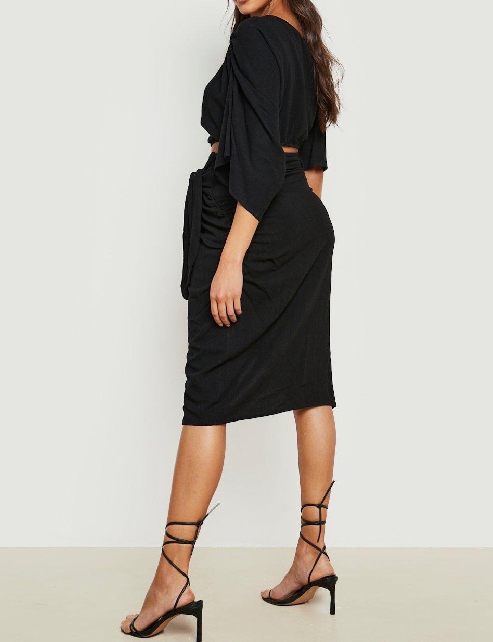 Fusta Boohoo, negru - 1 | YEO