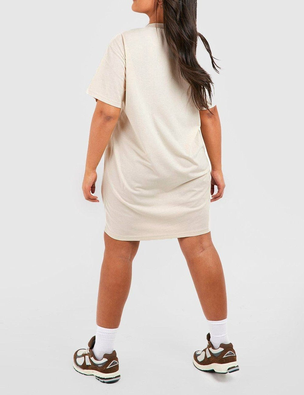Rochie scurta Boohoo Plus Size, bej - 1 | YEO