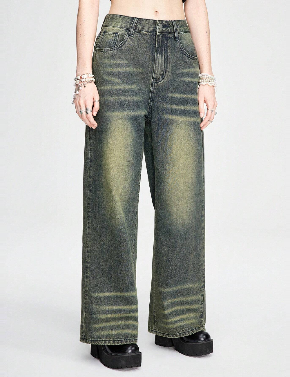 Blugi romwe, verde