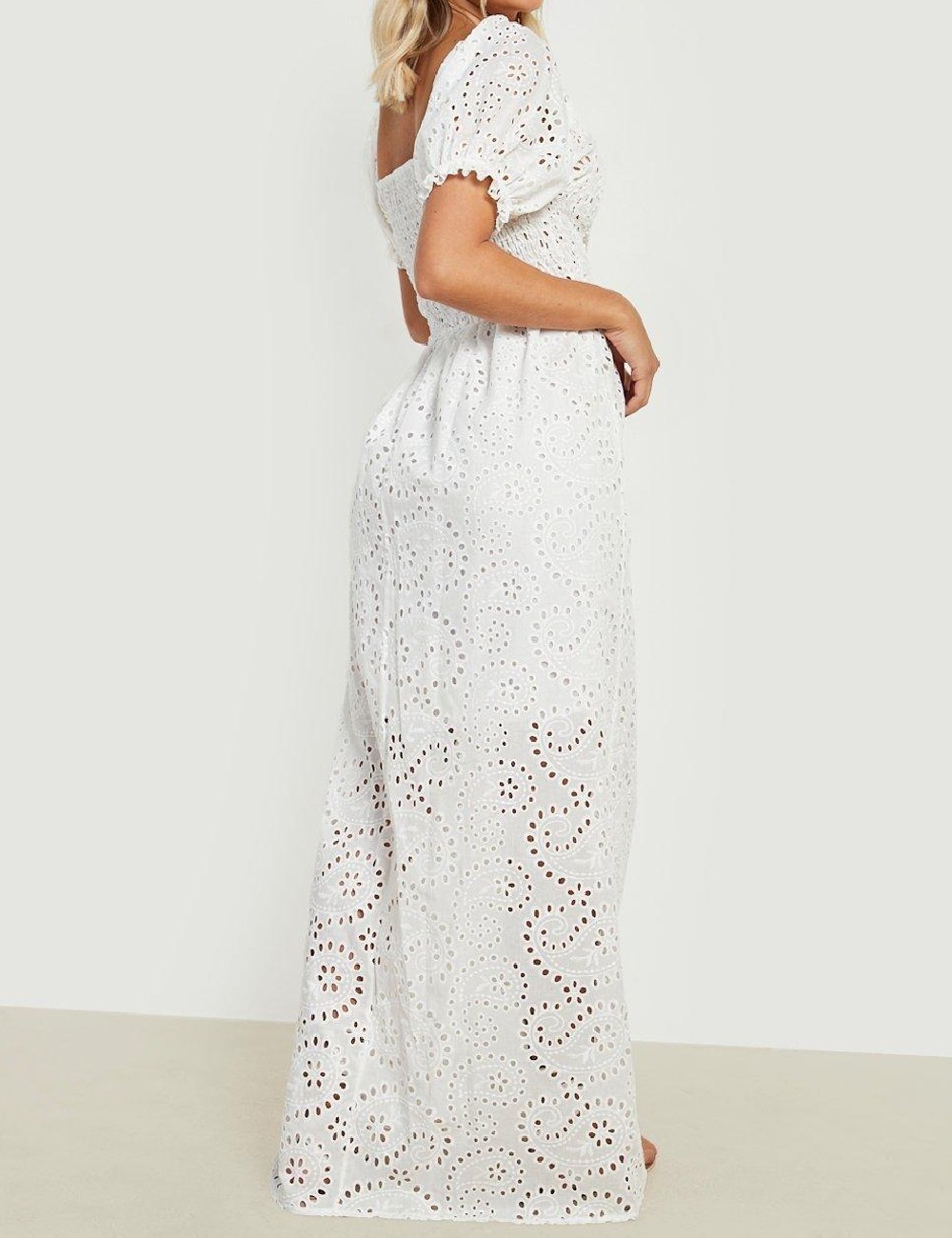 Rochie lunga Boohoo, alb - 1 | YEO