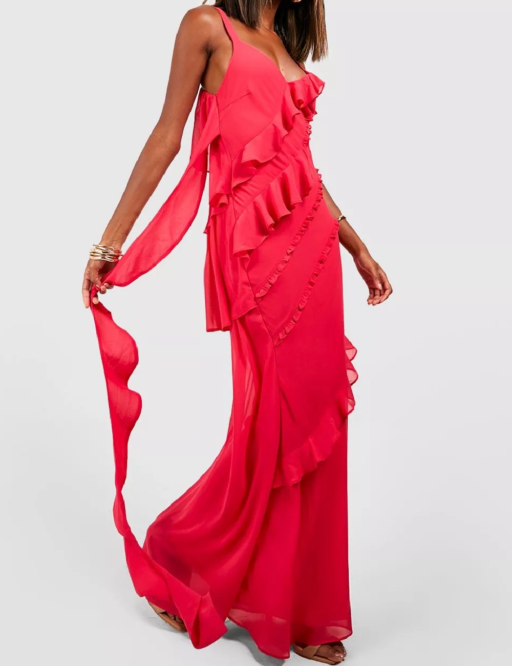 Rochie lunga Boohoo, roz - 1 | YEO