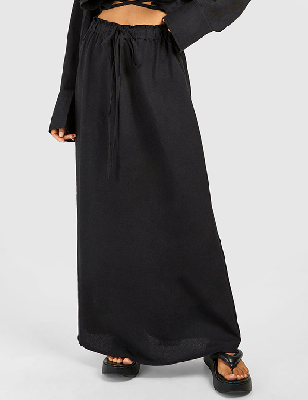 Fusta Boohoo, negru - 1 | YEO