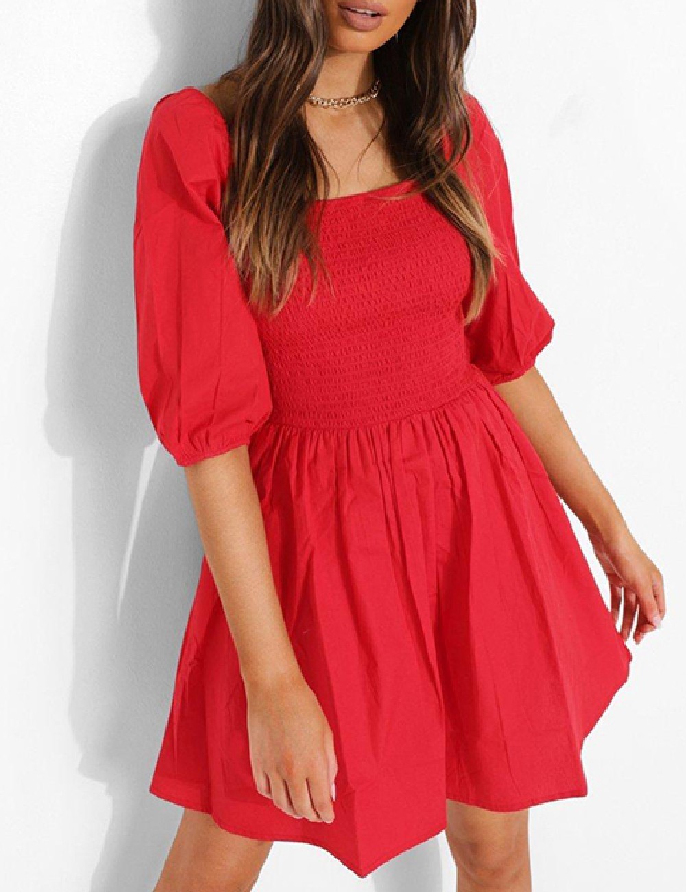 Rochie scurta Boohoo, rosu - 1 | YEO