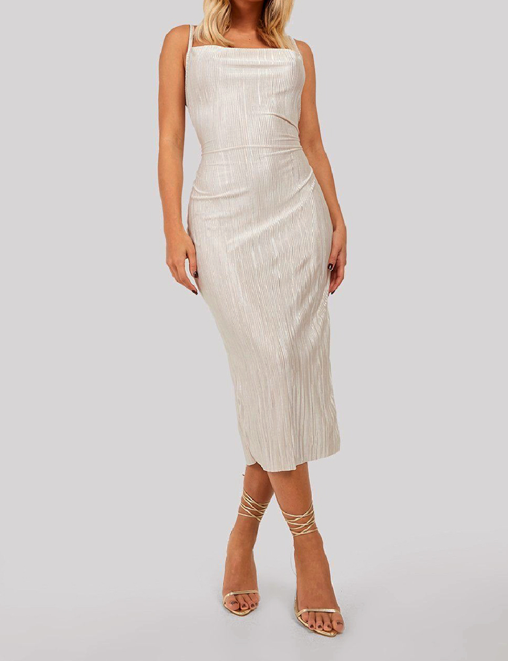 Rochie medie Boohoo, bej
