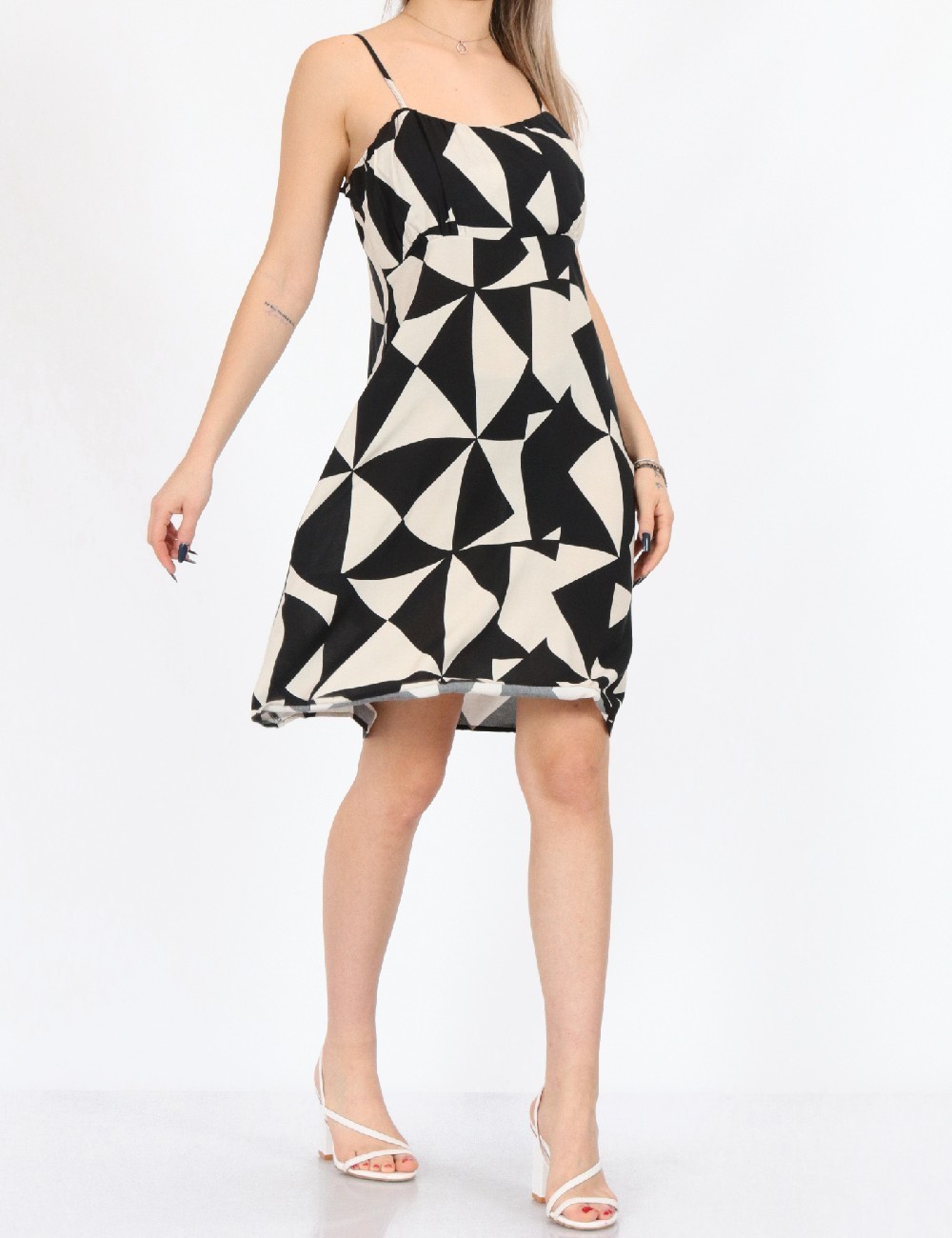 Rochie scurta Only, alb/negru - 1 | YEO