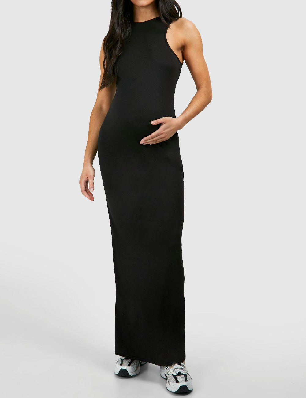 Rochie lunga Boohoo maternity, negru