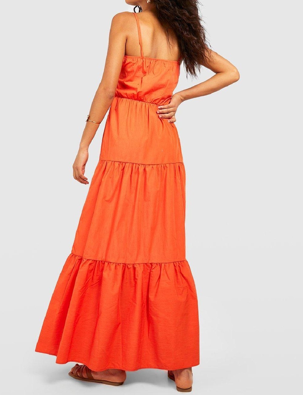 Rochie lunga Boohoo, portocaliu - 1 | YEO