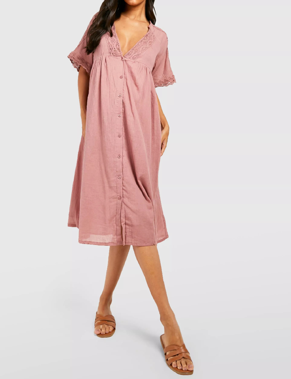 Rochie medie Boohoo maternity, roz
