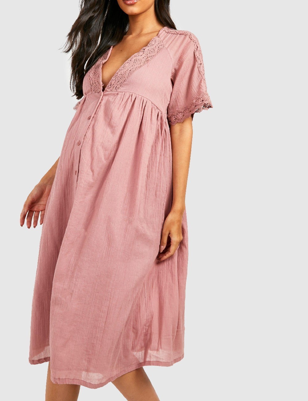 Rochie medie Boohoo maternity, roz - 1 | YEO