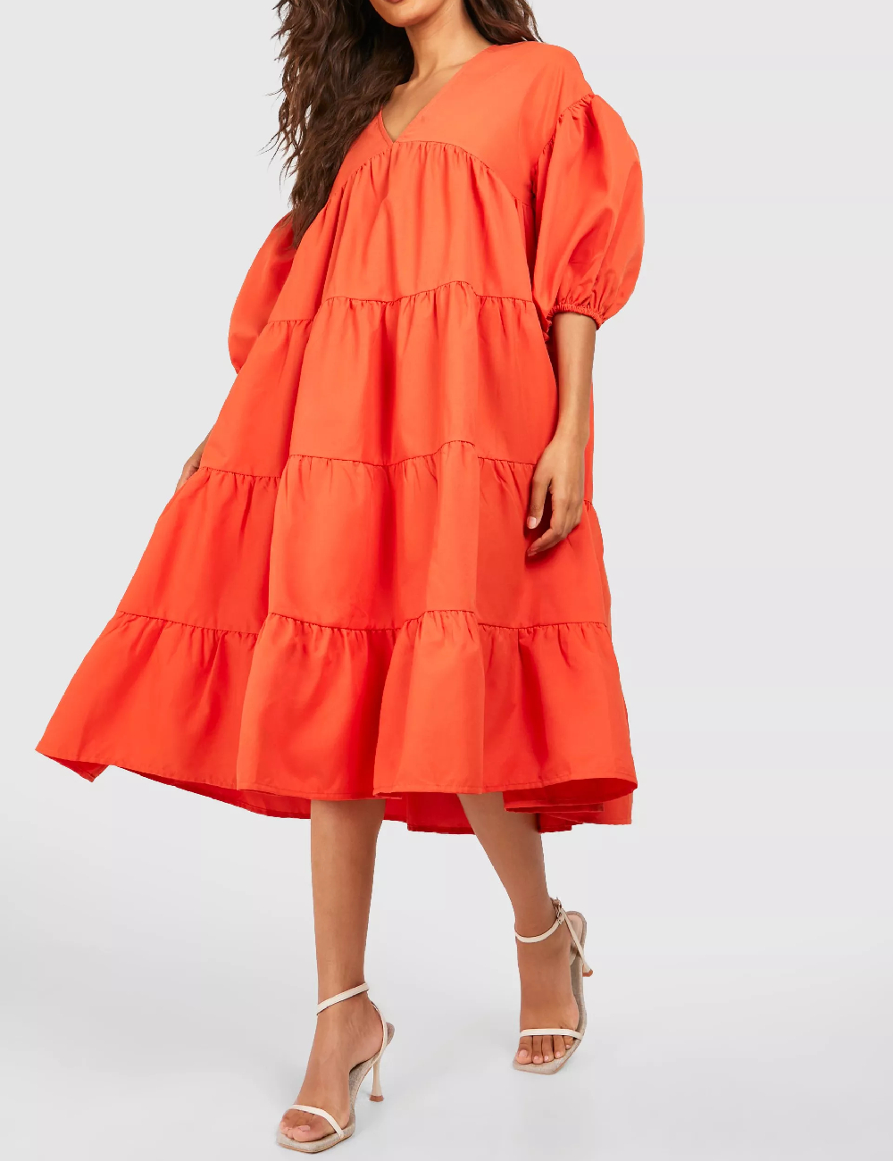 Rochie medie Boohoo, portocaliu
