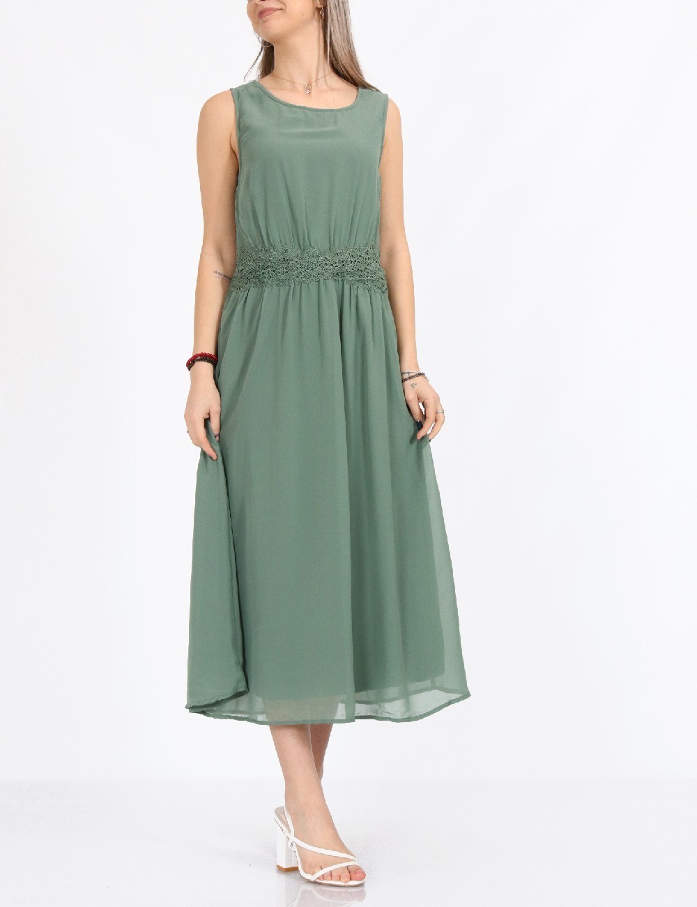 Rochie medie Vero Moda, verde - 1 | YEO