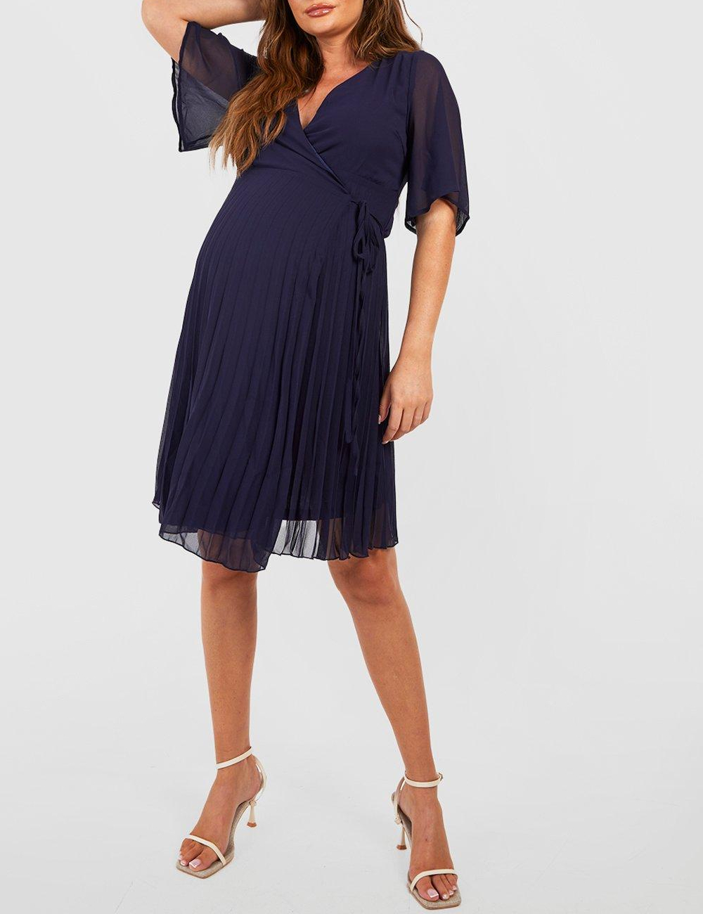 Rochie scurta Boohoo maternity, bleumarin