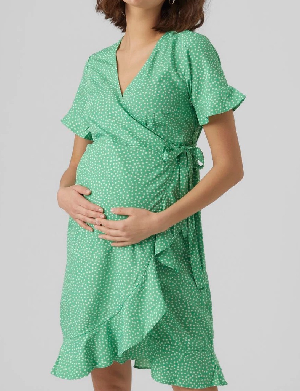 Rochie scurta Vero Moda Maternity, verde - 1 | YEO