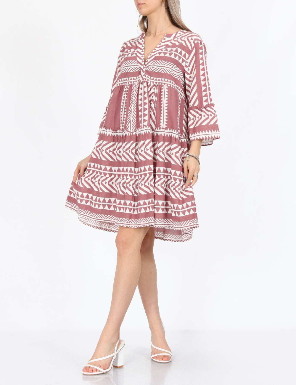 Rochie scurta Vero Moda, roz pudra