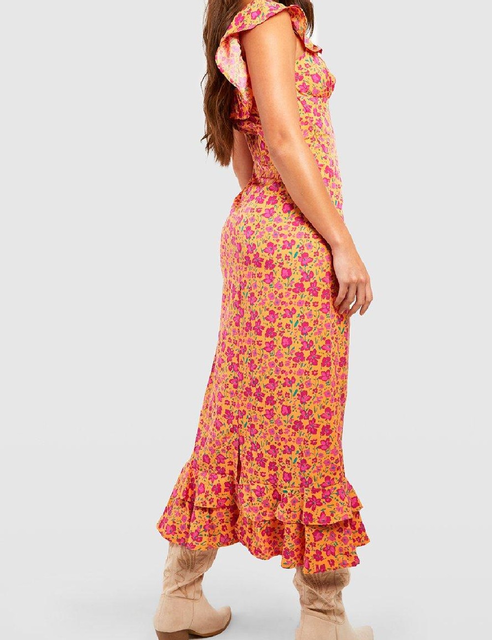 Rochie medie Boohoo, floral print - 1 | YEO