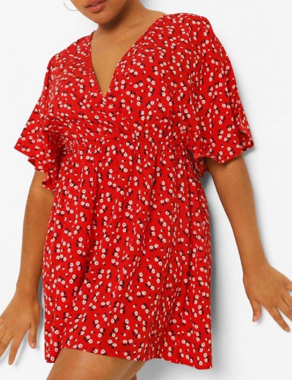 Rochie scurta Boohoo Plus Size, rosu - 1 | YEO