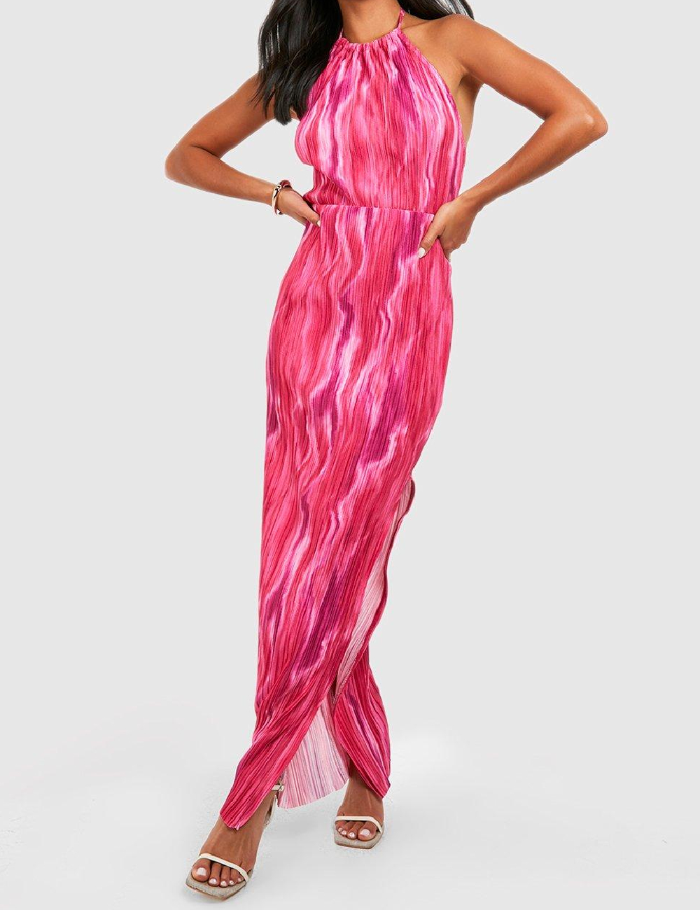 Rochie lunga Boohoo, roz