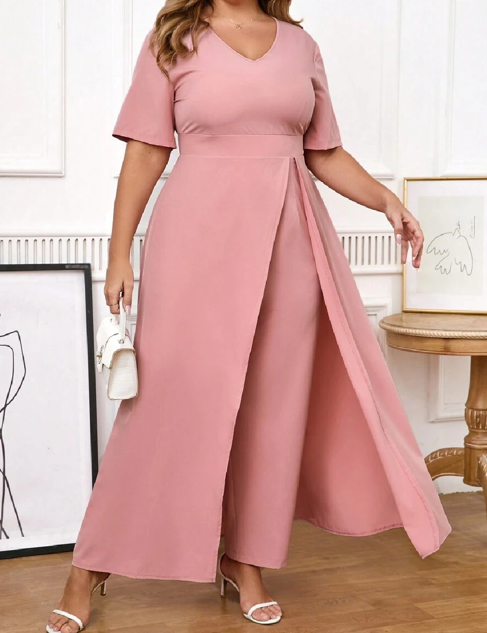 Salopeta SHEIN CURVE, roz