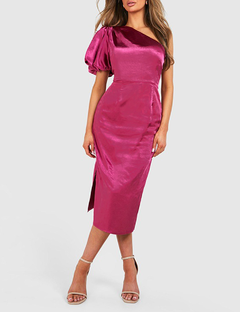 Rochie medie Boohoo, magenta
