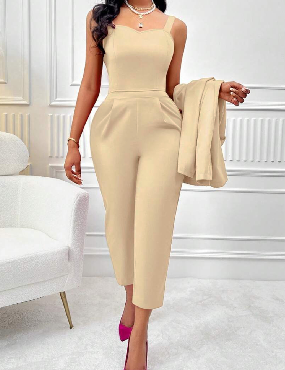 Compleu SHEIN, crem - 1 | YEO