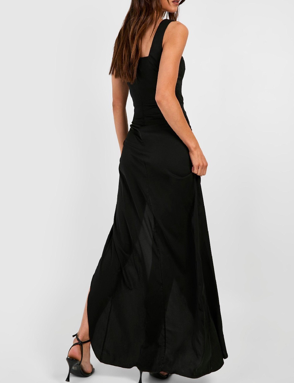 Rochie lunga Boohoo, negru - 1 | YEO