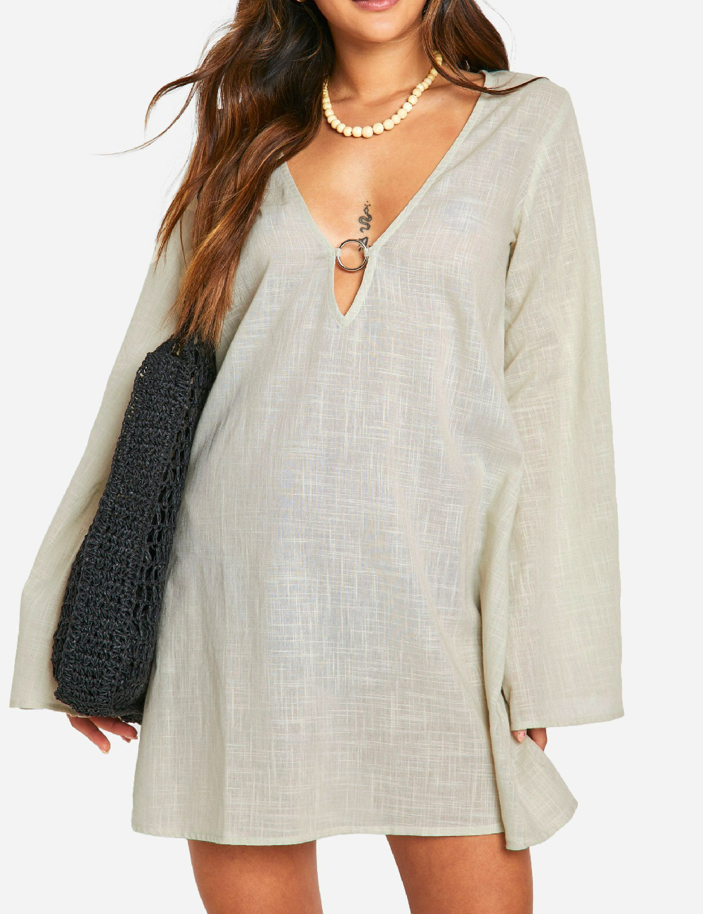 Rochie scurta Boohoo, bej