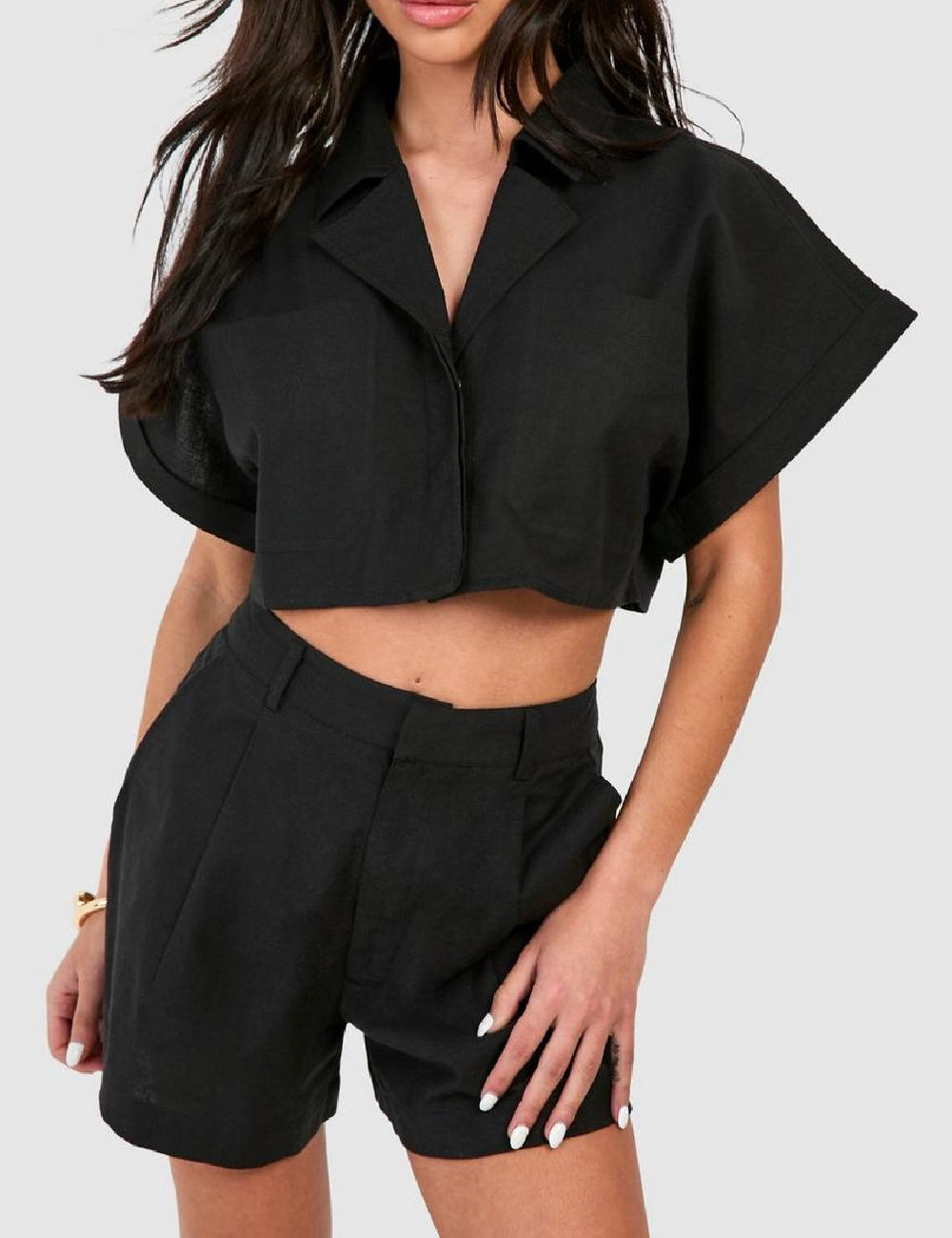 Top Boohoo, negru