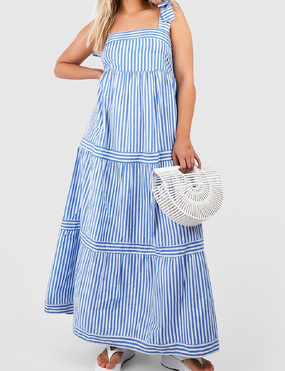 Rochie lunga Boohoo Plus Size, albastru
