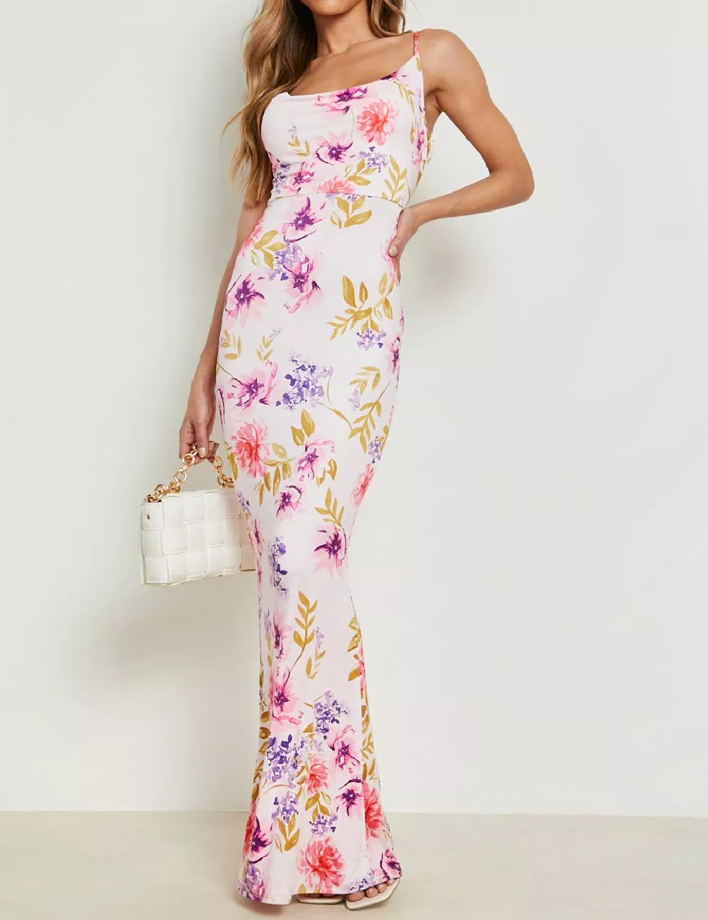 Rochie lunga Boohoo, floral print
