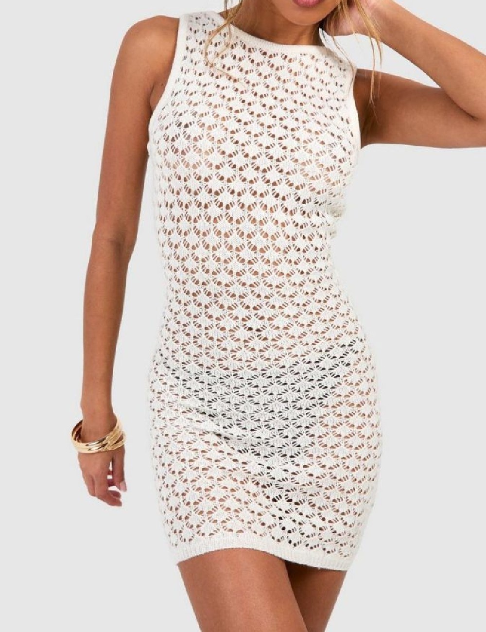 Rochie de plaja Boohoo, ecru - 1 | YEO