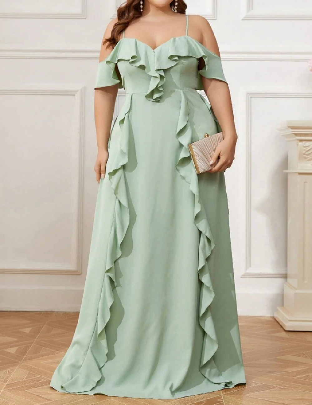 Rochie lunga SHEIN CURVE, verde