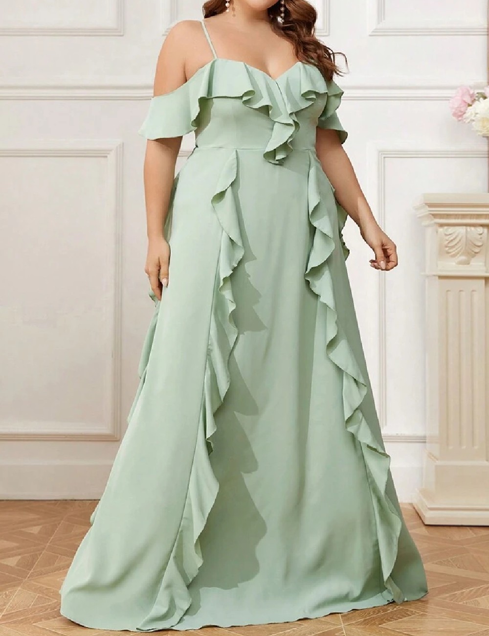 Rochie lunga SHEIN CURVE, verde - 1 | YEO