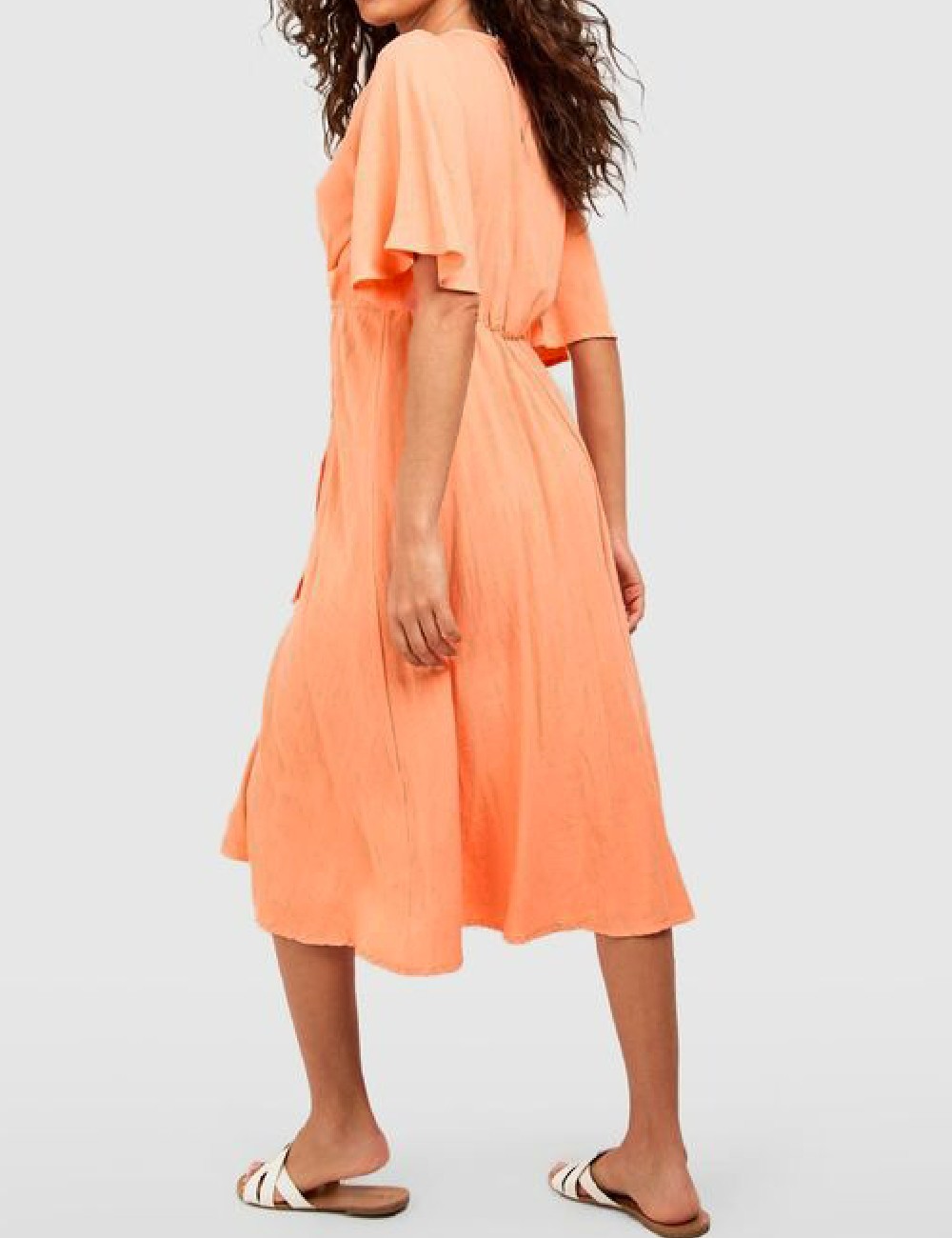 Rochie medie Boohoo, piersica - 1 | YEO