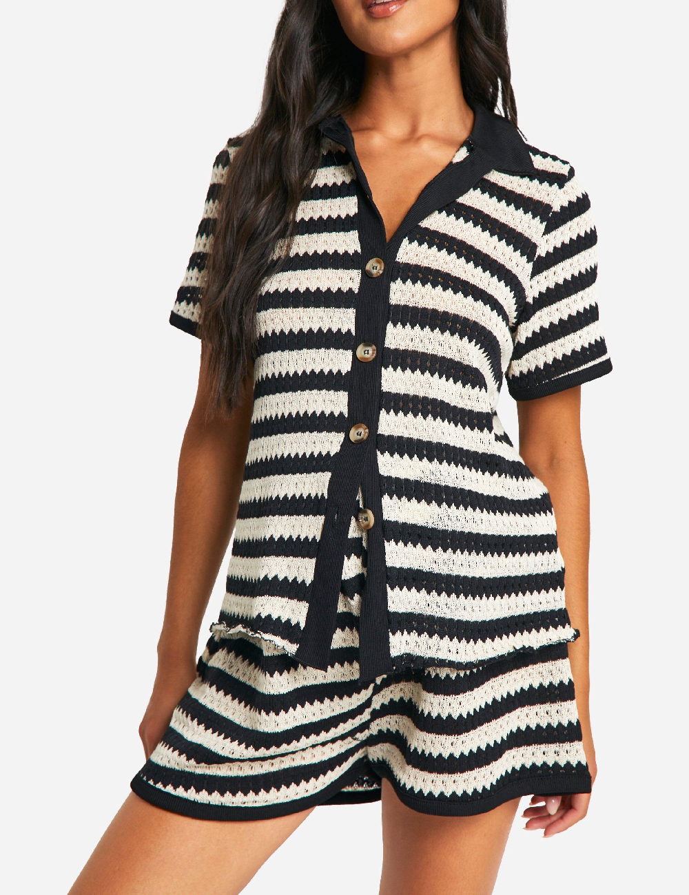Compleu De Plaja Boohoo maternity, alb/negru