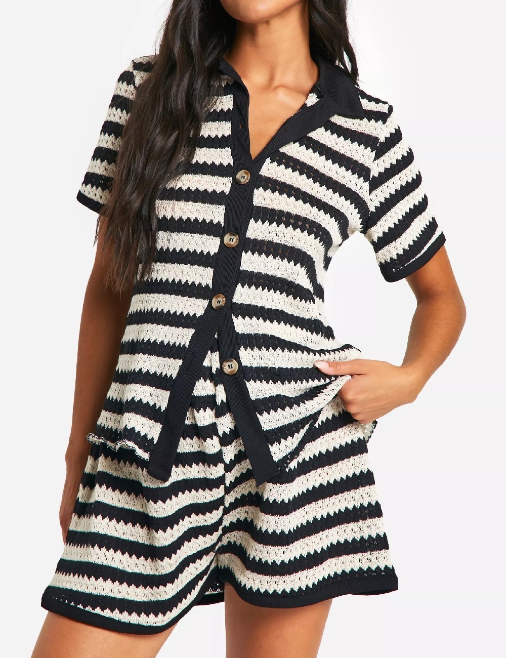 Compleu De Plaja Boohoo maternity, alb/negru - 1 | YEO