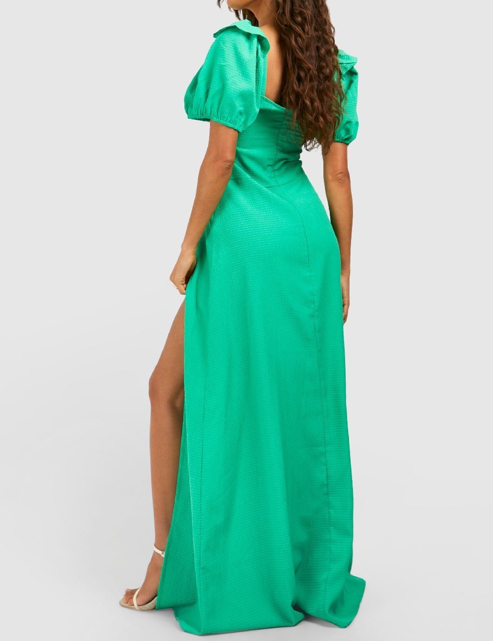 Rochie lunga Boohoo, verde - 1 | YEO