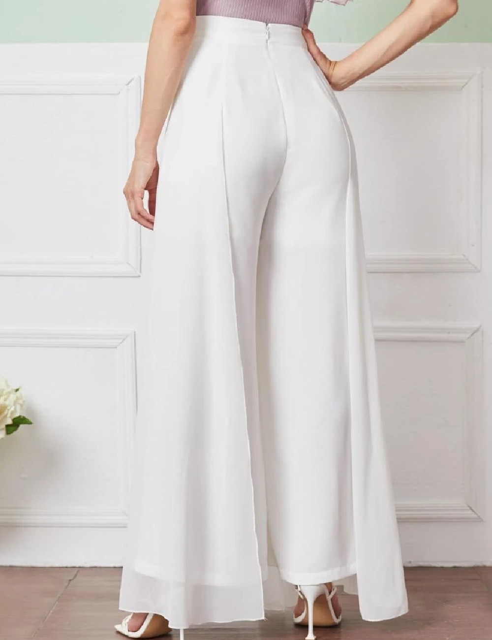 Pantaloni SHEIN, alb - 1 | YEO