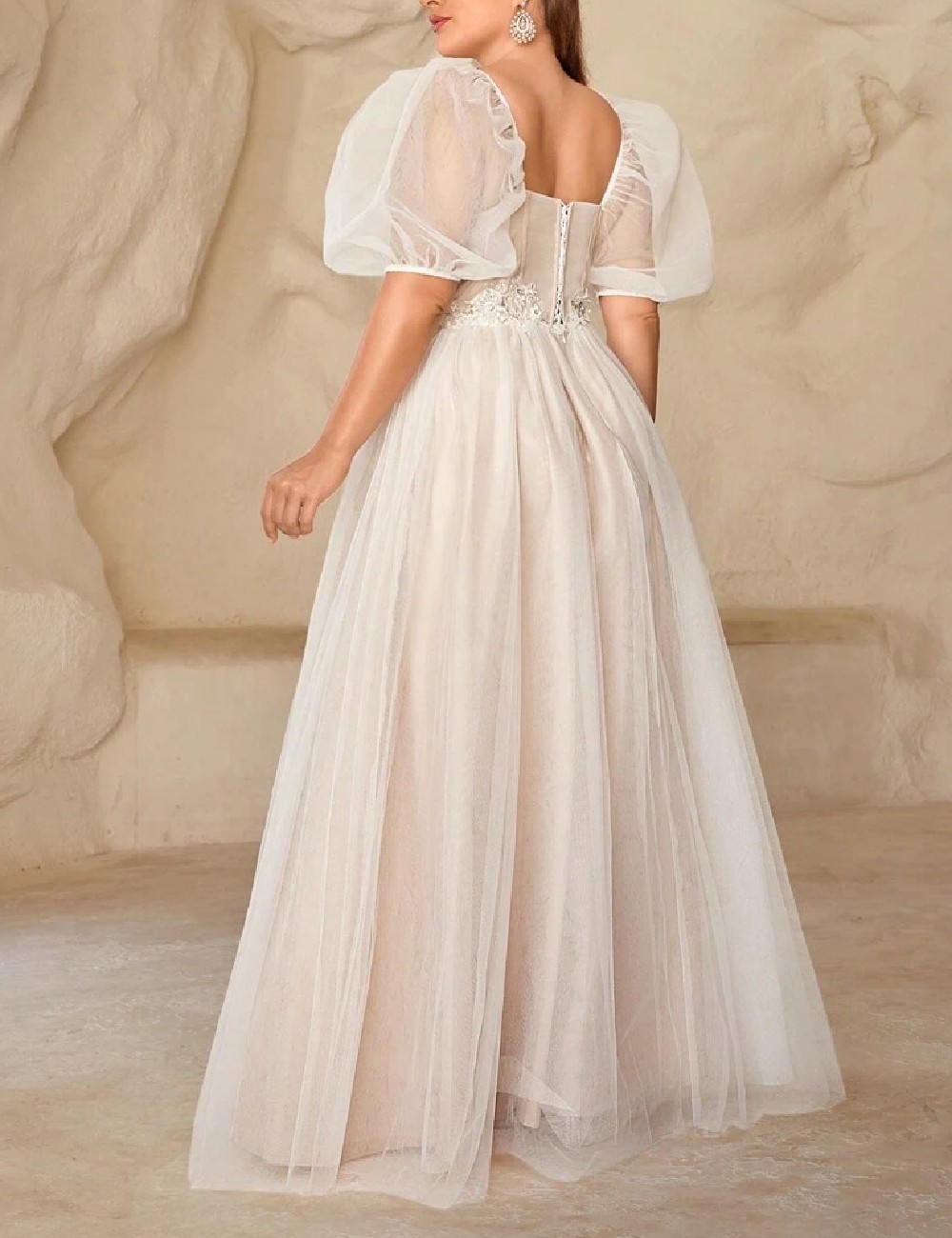 Rochie lunga SHEIN CURVE, crem - 1 | YEO
